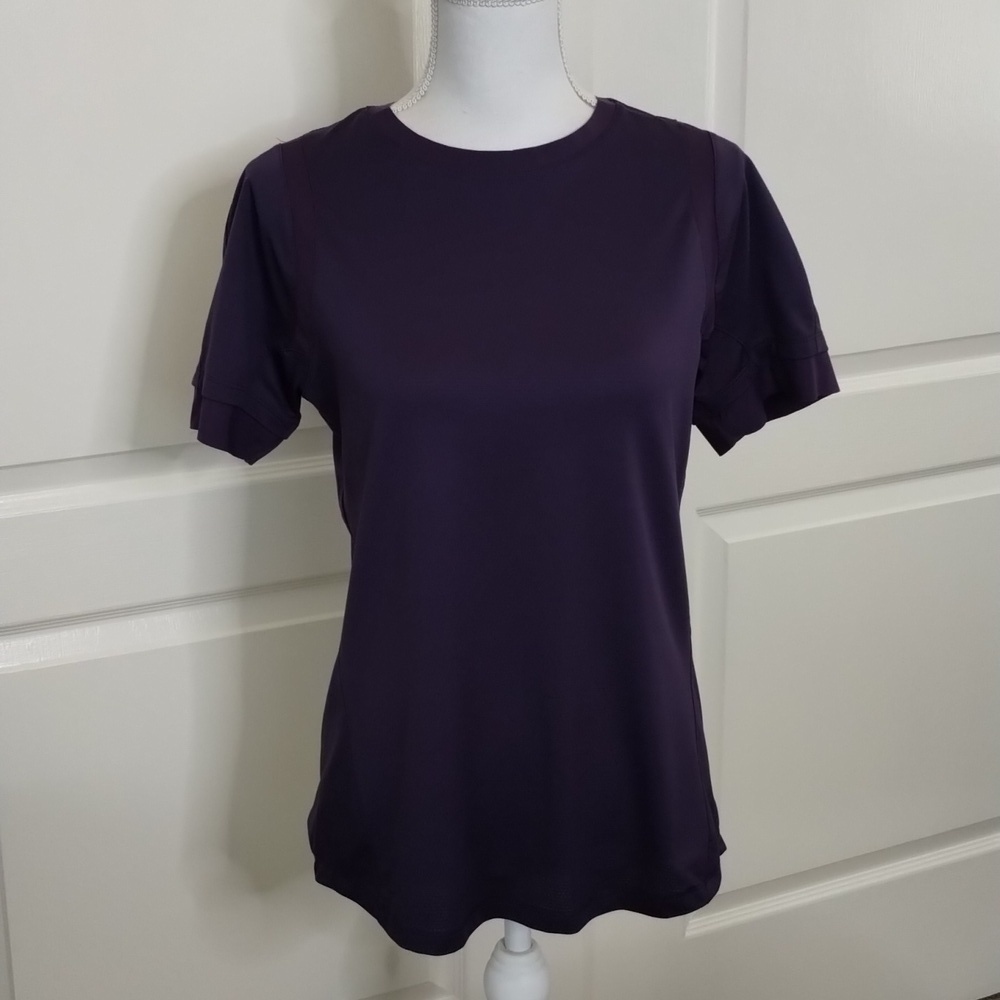 Avia dark purple athletic top size small 4/6 short sleeve